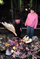 Flowers laid at murder site